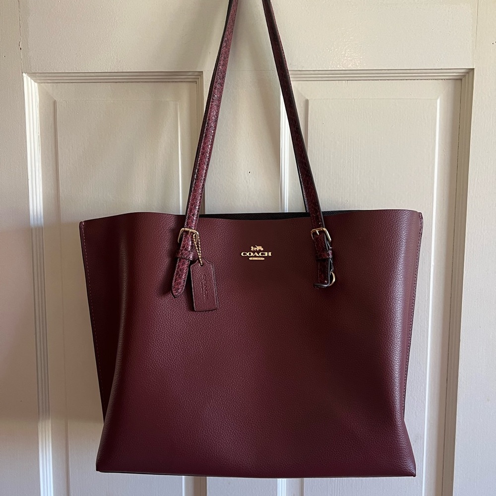 Coach maroon tote purse